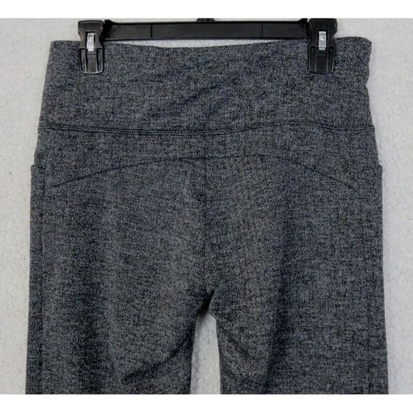 Womens Athleta Gray Yoga Pants Gym Workout Size M Herringbone High Waist Spandex - Picture 4 of 7